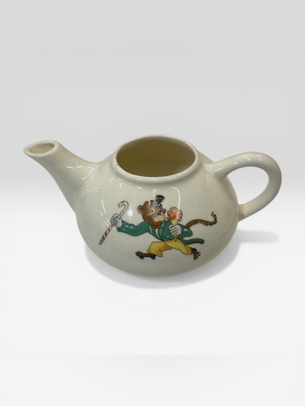 Vintage Roller Skating Monkey Tea Pot by Edwin M Knowles China Co USA - CUTE!